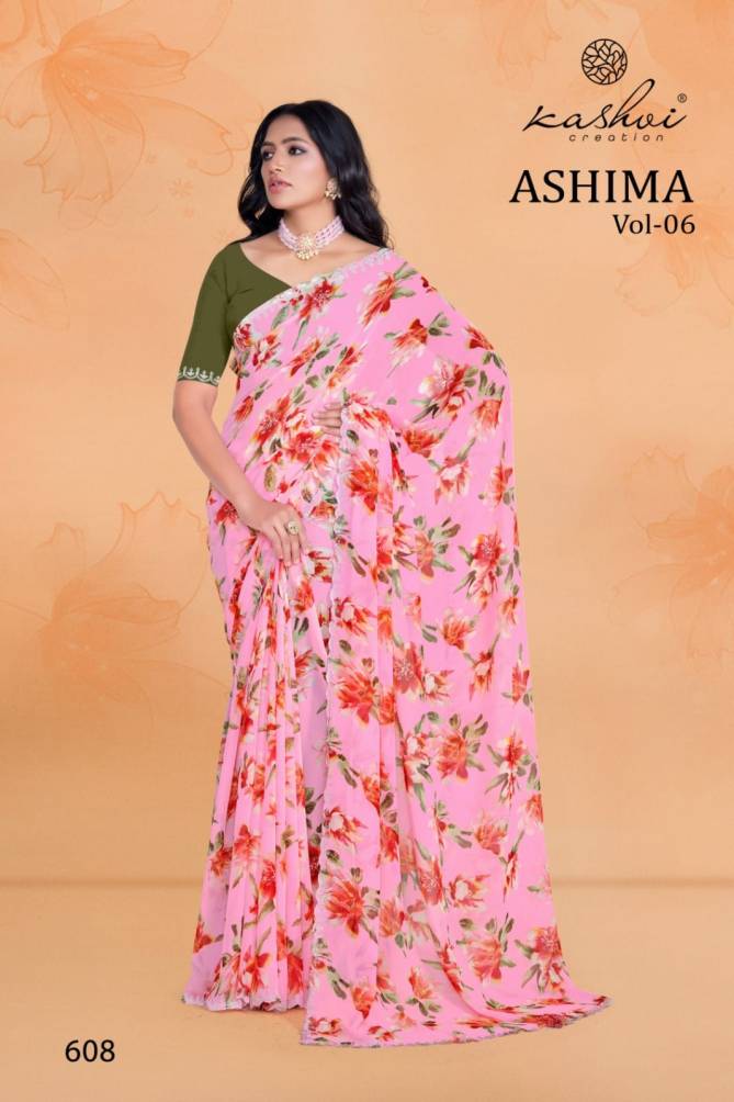 Ashima Vol 6 By Kashvi Georgette Daily Wear Sarees Wholesale Online
